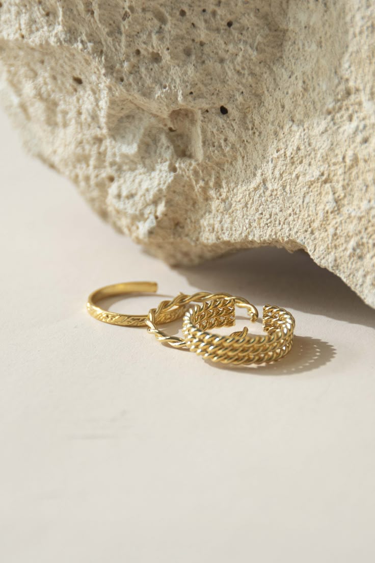NATURE MORTE RINGS SET of 3